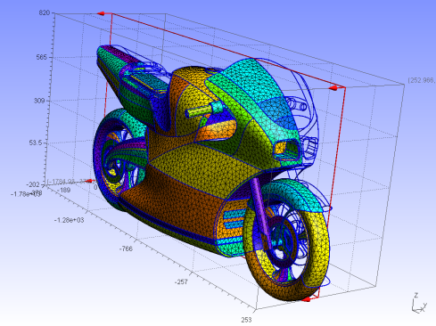 Diseño tridimensional de una moto